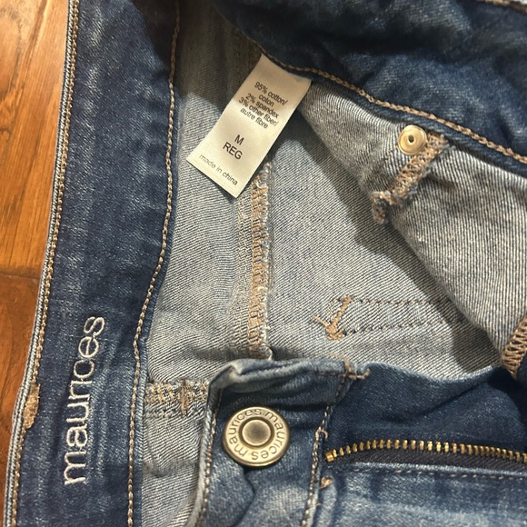 Maurices Light Blue Straight Leg Jeans with hem cuff medium Regular - Picture 3 of 3